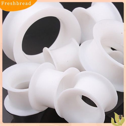 【Fresh】1Pair Silicone Flesh Tunnel Double Flared Saddle Ear Plug Gauge Unisex Piercing