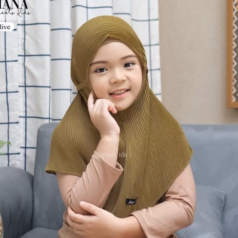 HIJAB ANAK PLISKET ARAFAH/ BERGO PLISKET TALI ANAK