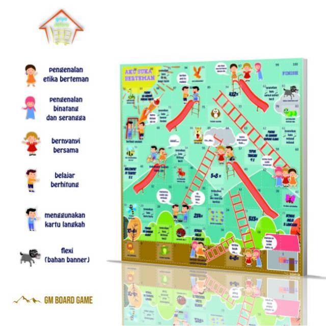 Ular Tangga Raksasa 2 m x 2 m Aku Suka Berteman