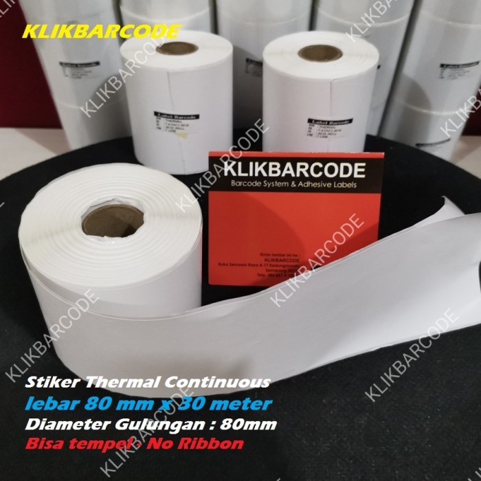 

Label Thermal Continuous 80mm x 30 meter - 74mm x 30 mtr -Printer 80mm