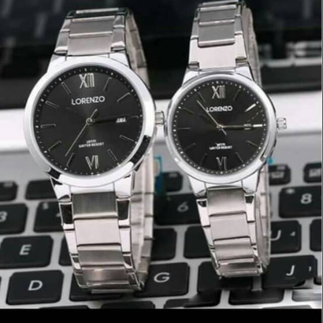 Jam Tangan Lorenzo Couple Rantai Silver