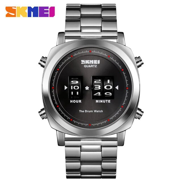 Jam Tangan Pria / SKMEI Drum Watch 1531 Stainless Steel Men / Jam Tangan Drum Original / SKMEI