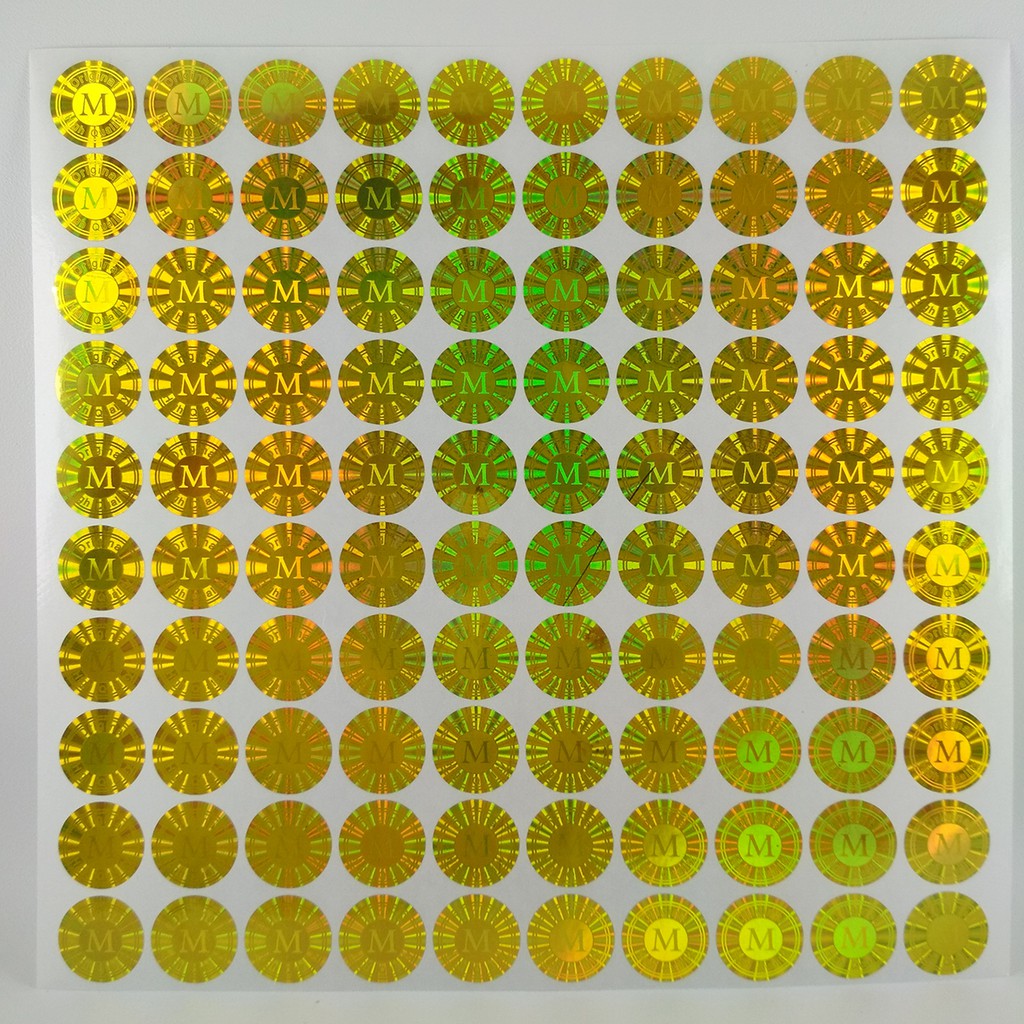 

Stiker Hologram Original High Quality M gold