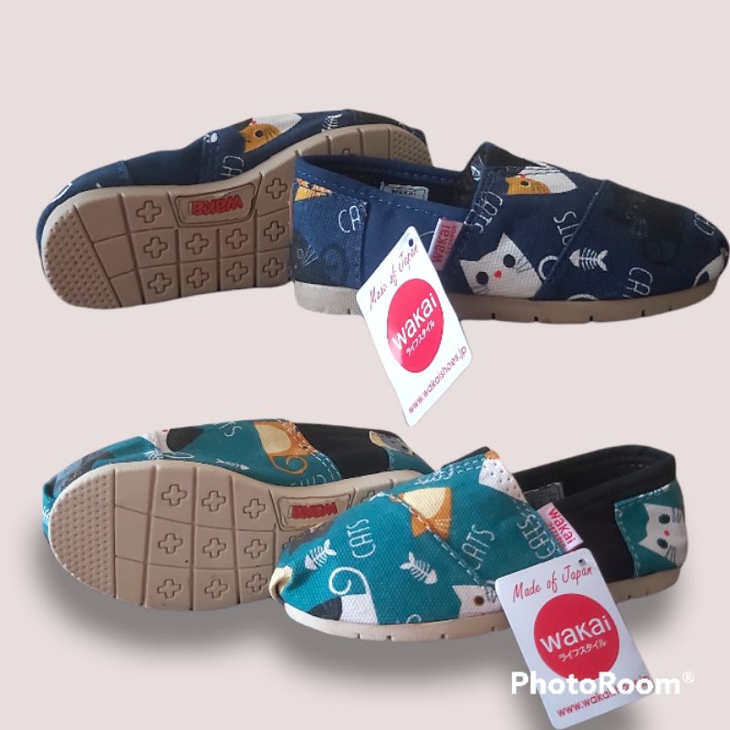 Anna shoes Produk hot sale/slip on anak/slipon unisex wakai motif Cat 2 warna