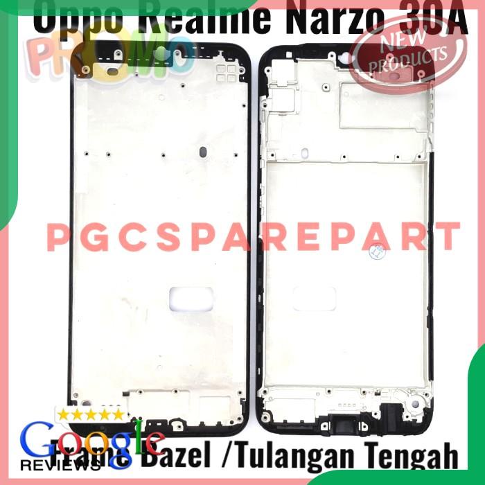 SPAREPART HP ORIGINAL FRAME BEZZEL TULANG TENGAH OPPO REALME NARZO 30A BEJEL TERLENGKAP