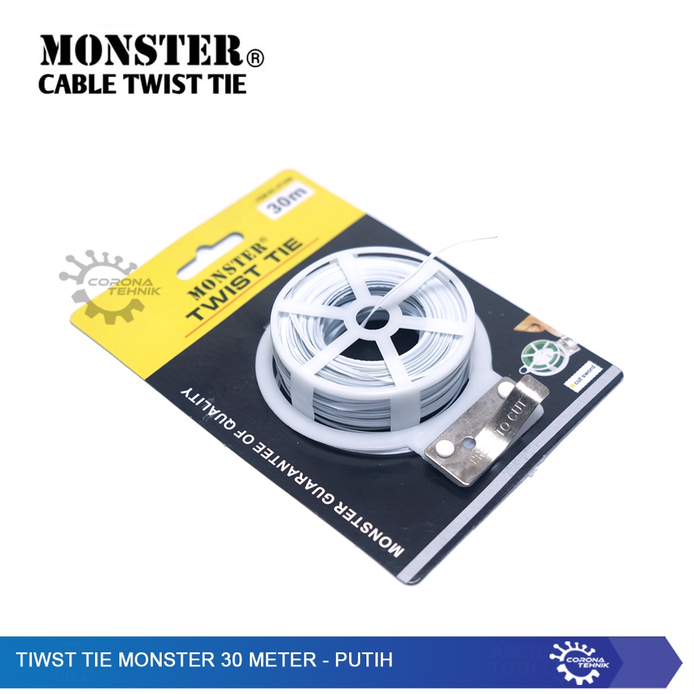 Putih - Twist Tie Monster 30 Meter