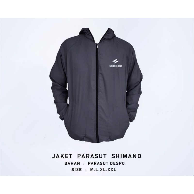 jaket pria wanita parasut shimano sauna lari bersepeda pria dan wanita-Abu tua