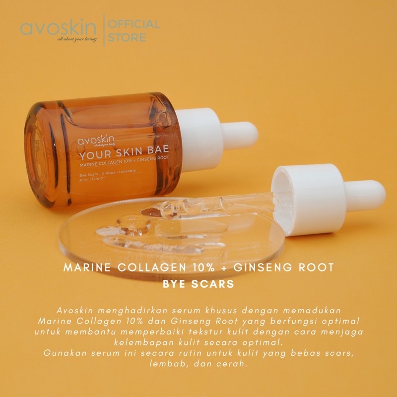 AVOSKIN Your Skin Bae SERUM Marine Collagen 10% + Ginseng Root 30ml BPOM