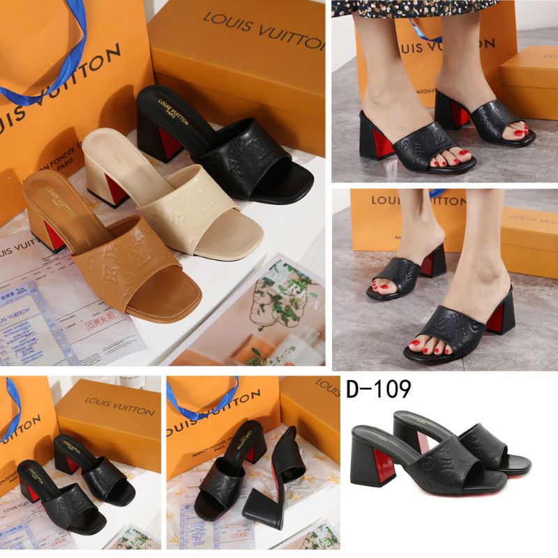 LV Louis Vuitton Chunky Heels #D-109* AN