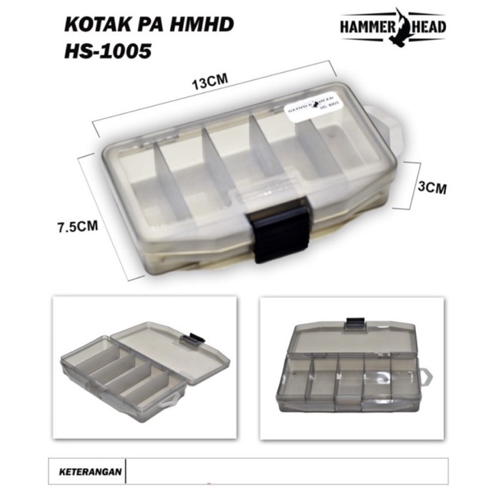 Kotak Pancing HAMMERHEAD HS-1005 Tempat Lure Minow Box Tingkat Alat Perlengkapan Pancing Pancingan M