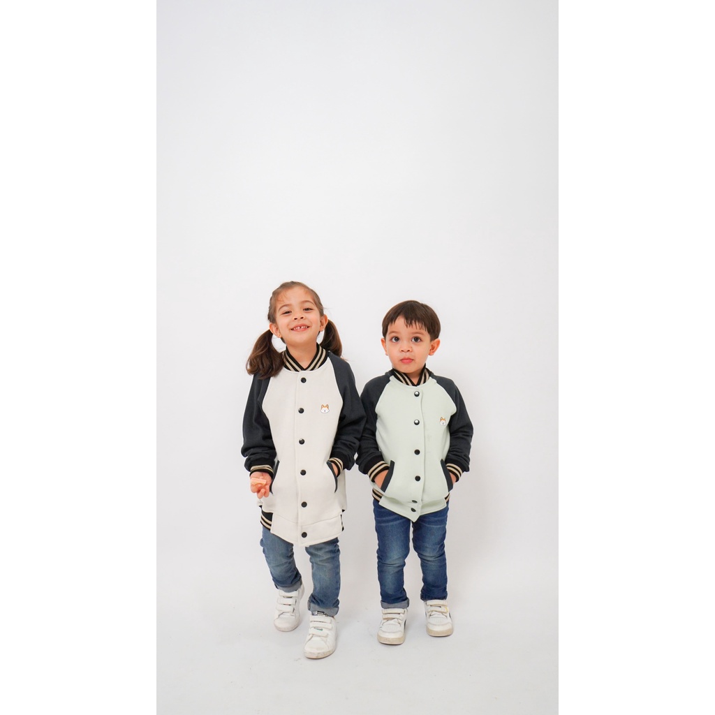 JAKET ANAK BOMBER REGLAN FLEECE ORIGINAL CARVA UNISEX LAKI LAKI PEREMPUAN REALPICT