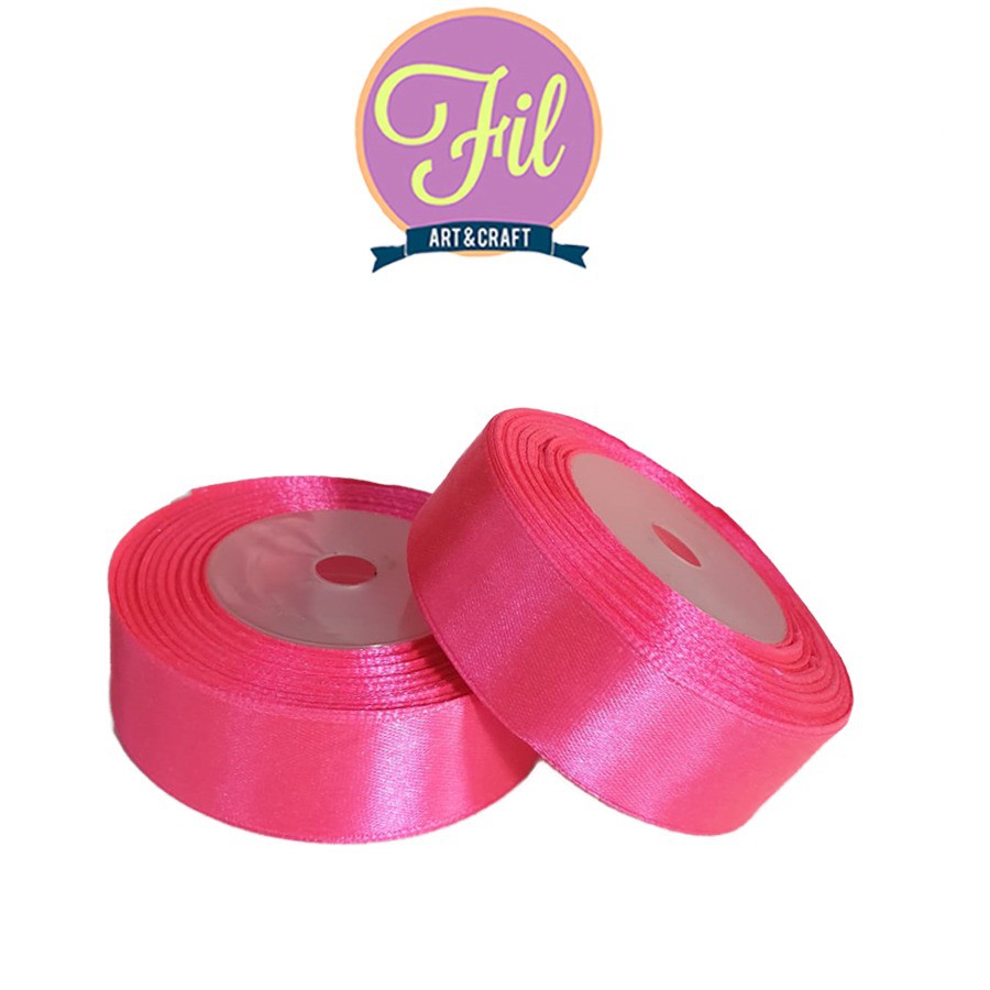 

Pita Satin PinkTua 1inch Sedang /Pita Kain / Pita Satin 1inch