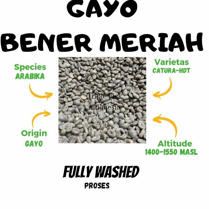 

Green bean / Biji kopi arabika GAYO BENER MERIAH - Full wash