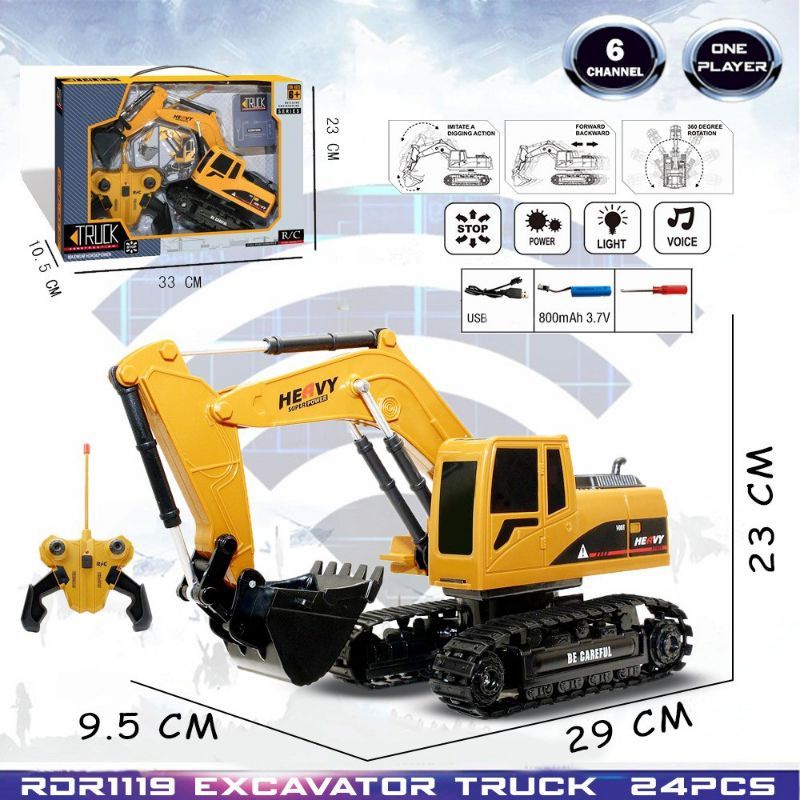 HENGJIAN RC EXCAVATOR TRUCK KONSTRUKSI BEKO 360 REMOTE CONTROL 1:24 VERSI BARU BATERAI CAS LITIUM803