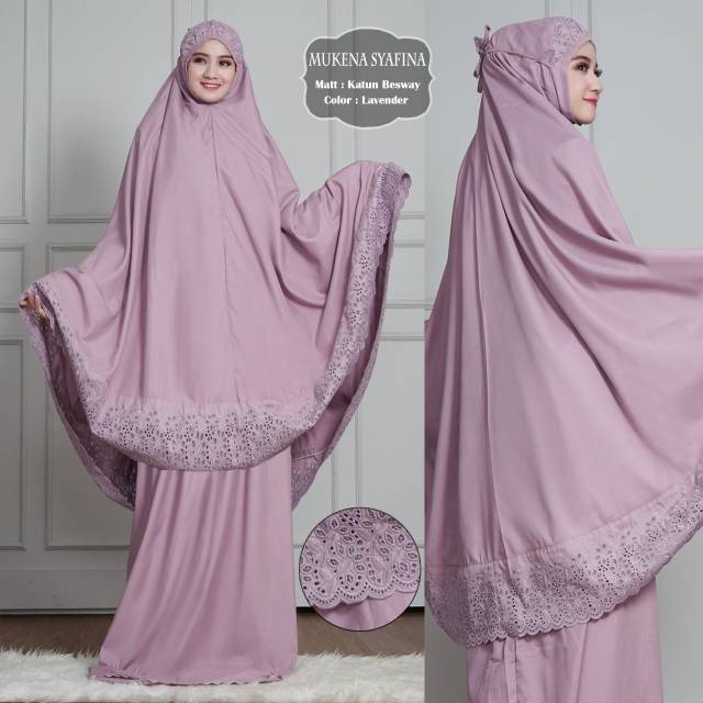 Sms 22 Mukena Syafina Bahan Rosela Kombi Renda Import Tidak Dengan Tas Fit To Xxl Shopee Indonesia