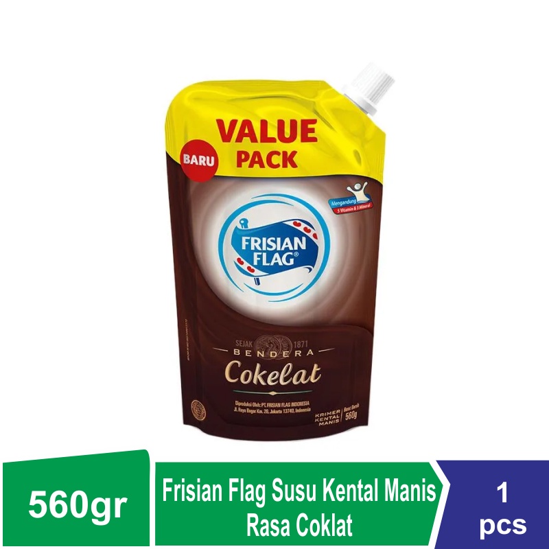 Susu kental manis Bendera Frisian Flag Cokelat pouch 560gr