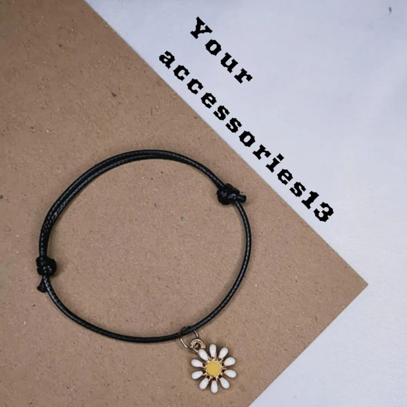 Gelang couple sahabat korea motif bunga daisy