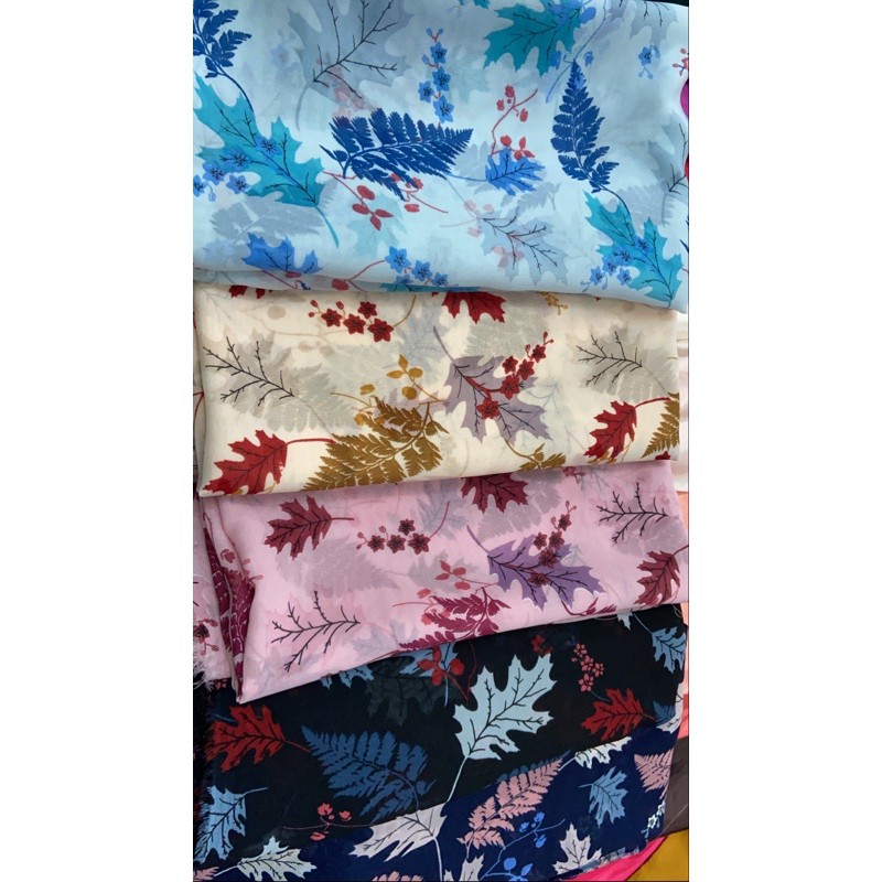kain sifon bunga meteran fujitex