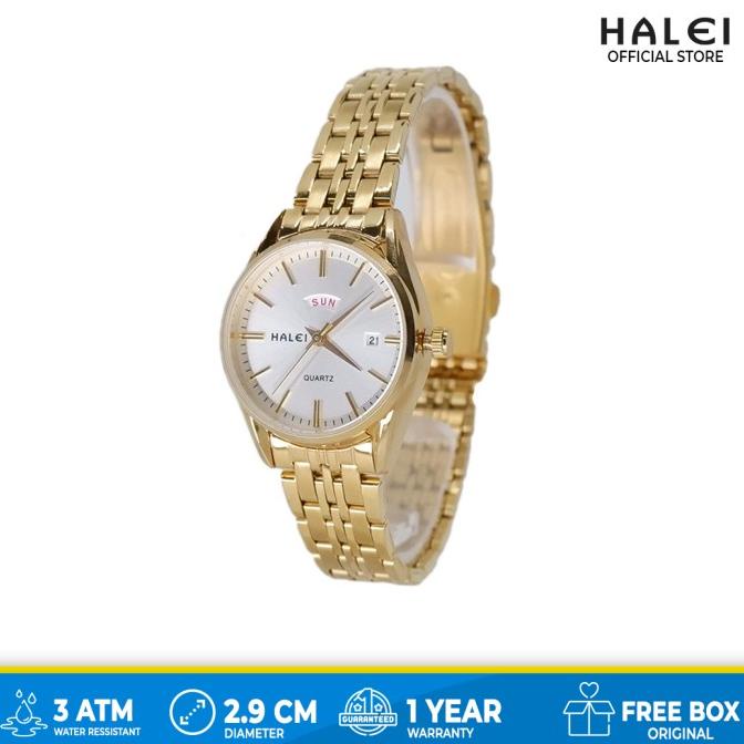 Haleiwatch Original Jam Tangan Wanita Gold Mewah Cantik 582L AntiKarat