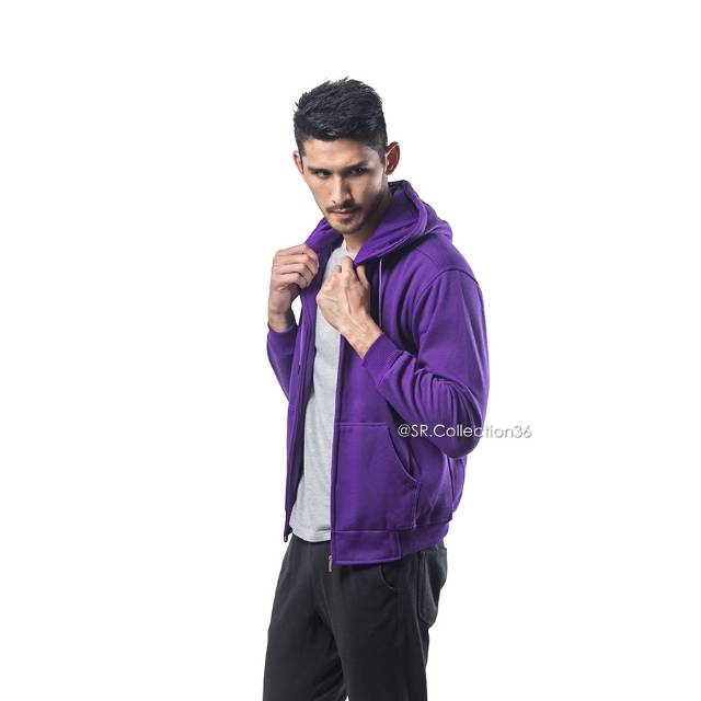 HOODIE ZIPPER UNGU TUA SIZE M-XXXL