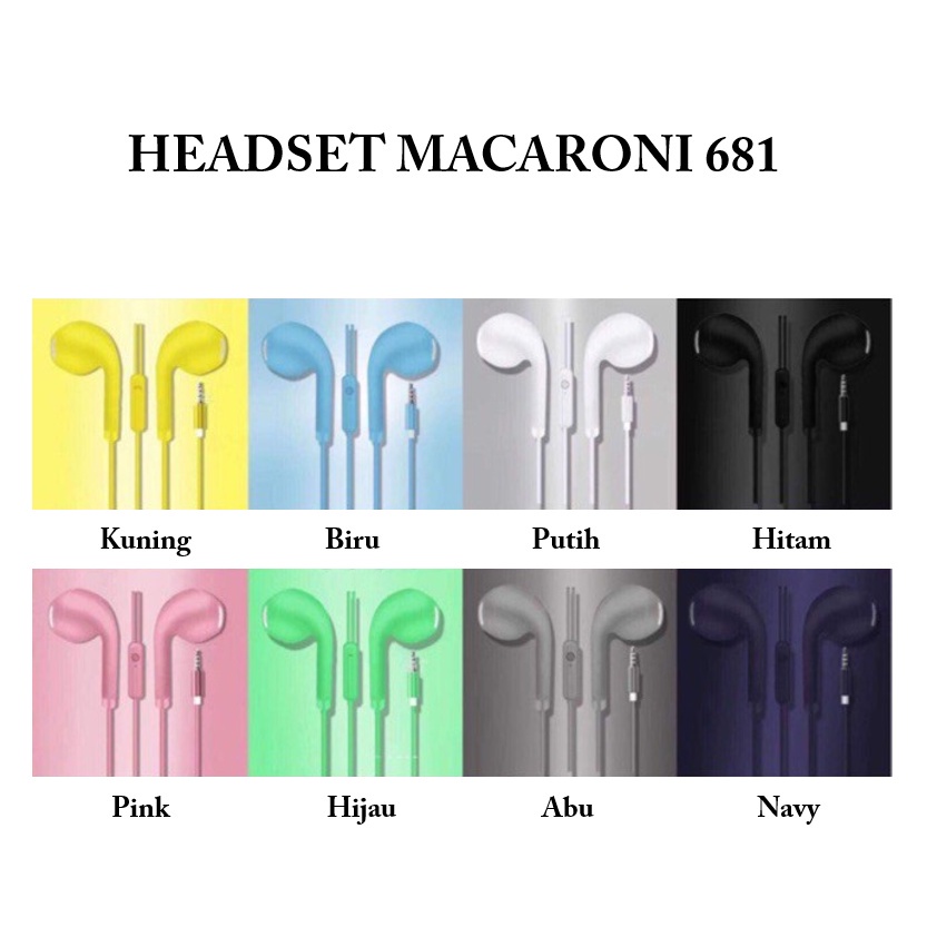 DOMMO - D6100 Headset Macaron Matte U19 H681 / Handsfree U19 Macaron Mate Color Hifi Extra Bass / Earphone