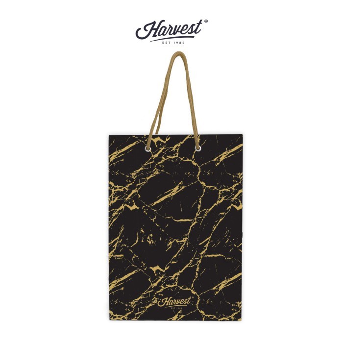 

✨ BISA COD ✨ Paper Bag Harvest (L) Sugar Pop - Black Marble