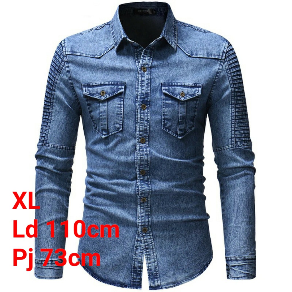 COLLECTION_COOLS.KEMEJA JEANS WASH ZEED TERBARU-KEMEJA PRIA LENGAN PANJANG KEREN KEKINIAN TERLARIS