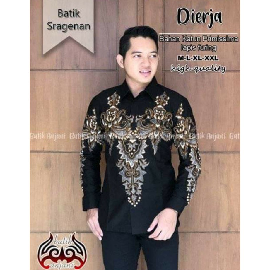 Batik Pria DIERJA Kemeja Full Furing Bahan Katun Primisima