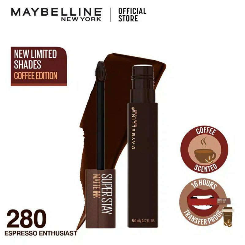 Maybelline Superstay Matte Ink Liquid Matte Lipstick Make Up (Coffee Edition)