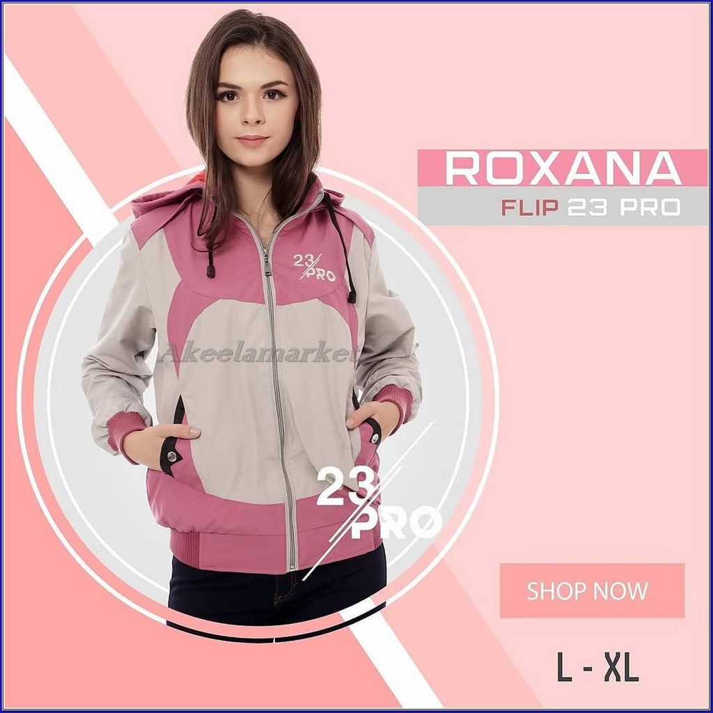 Jaket Parasut 23 Pro Roxana Flip Waterproof Premium 23 Pro Origin || fashion wanita