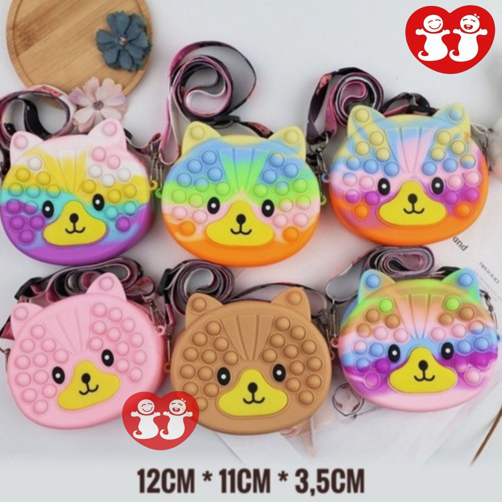 Tas Fox POP IT Anak Tas Selempang Anak Karakter Lucu