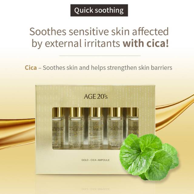 •ORIGINAL KOREA• Gold Cica Ampoule [AGE 20's] Set isi 5pcs