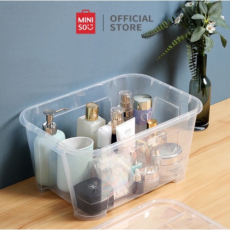 MINISO Kotak Penyimpanan Classic Storage Box 5L Kecil Serbaguna Multifungsi Transparan Plastik Premium