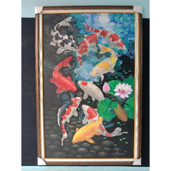 lukisan ikan koi 3D besar
