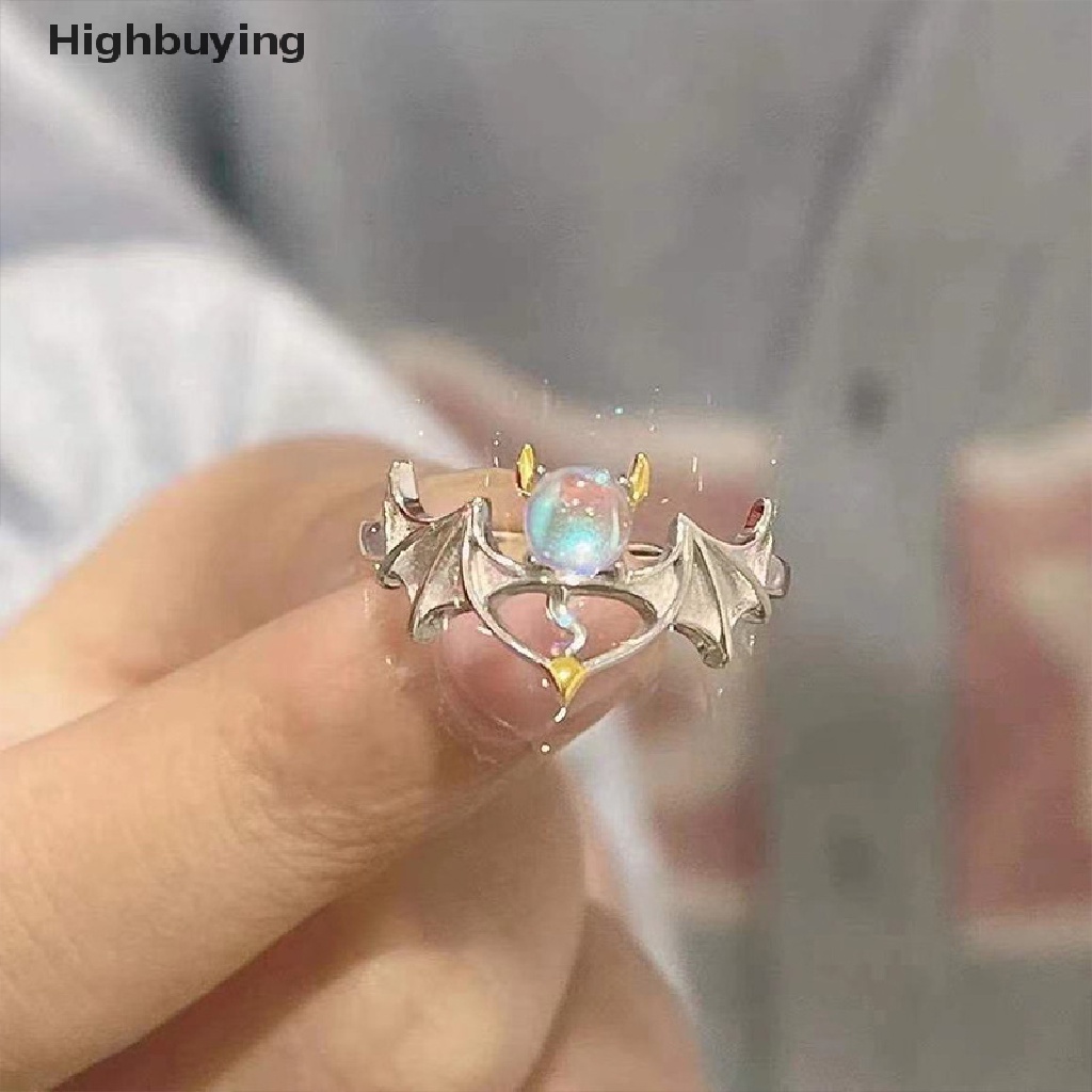 Hbid 2022 Cincin Pasangan Warna Silver Dengan Moonstone Untuk Priawanita