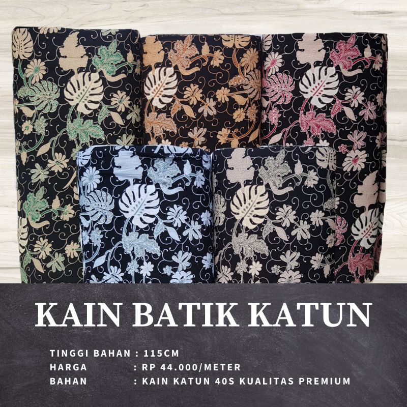 Kain Batik Katun Meteran Motif Janda Bolong Monstera