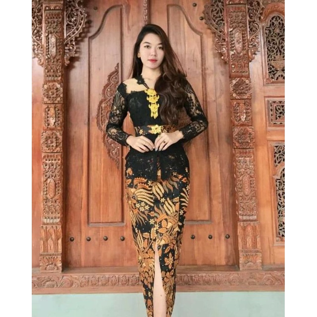 Setelan Kebaya Bali Modern Modifikasi Brokat rangrang | Seragam Nikah