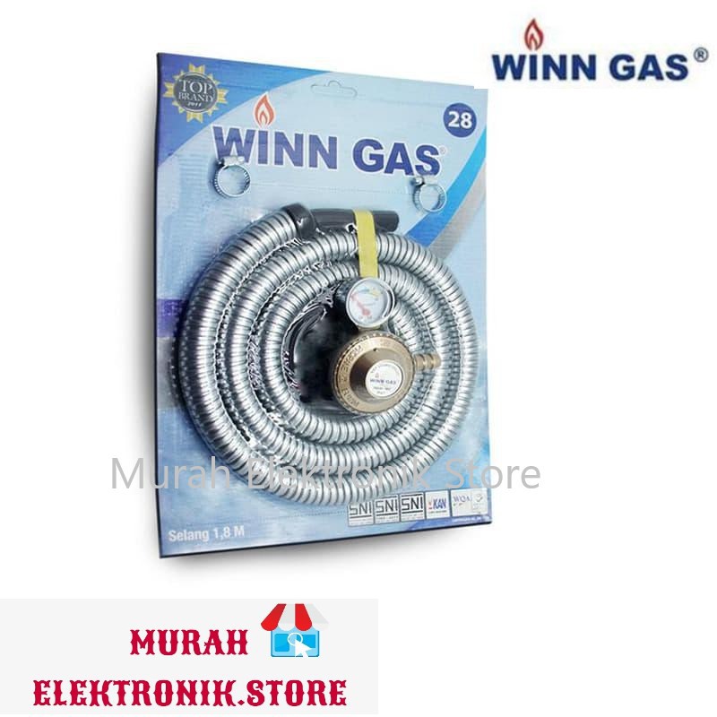 SELANG GAS + REGULATOR METER PAKET WINN GAS WIN GAS W28 W 28 1.8 METER / 1.8 M SNI