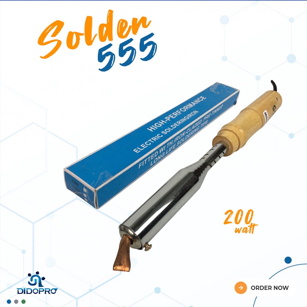 Solder Listrik 200W Gagang Kayu 555 200 Watt Electric Soldering Iron