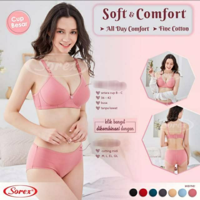 BH Sorex 17228 Bra Soft dan Comfort ,Busa tanpa kawat Cup Besar