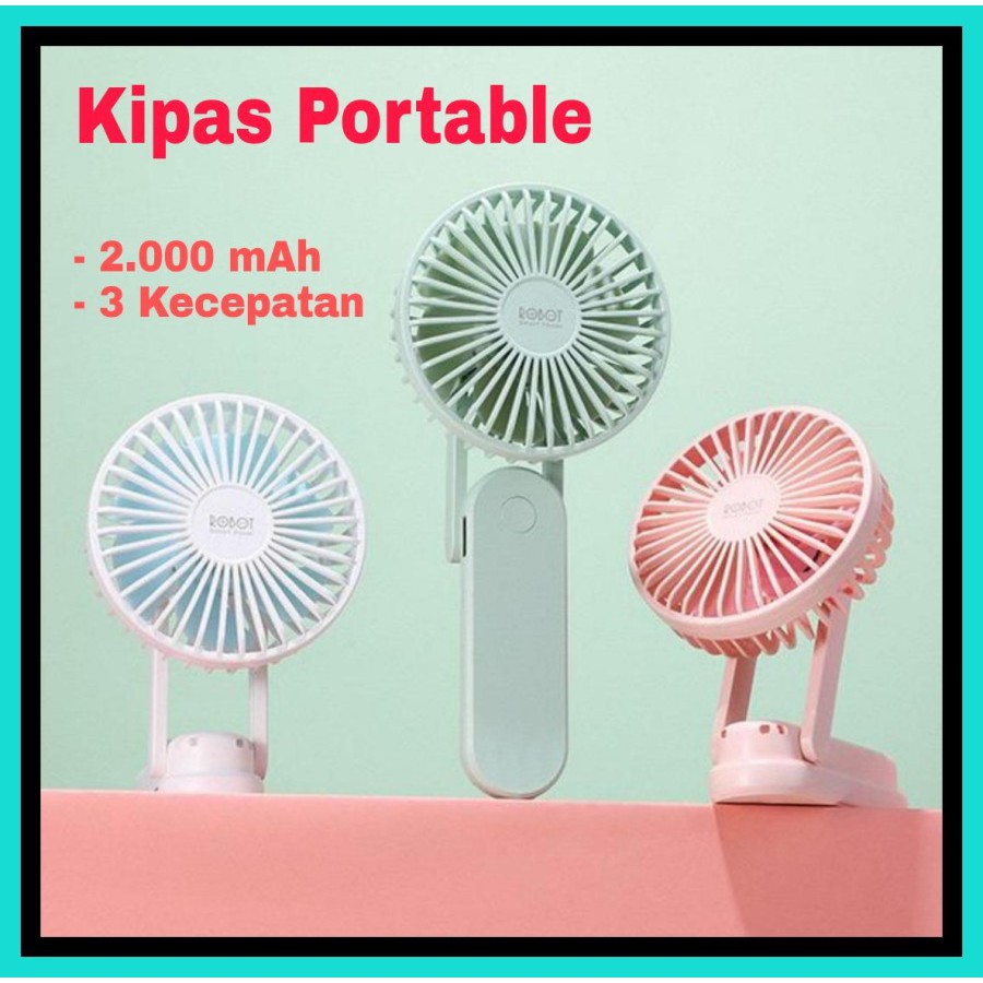 NA - KIPAS ANGIN PORTBALE ORIGINAL ROBOT Foldable USB Mini Fan bf11