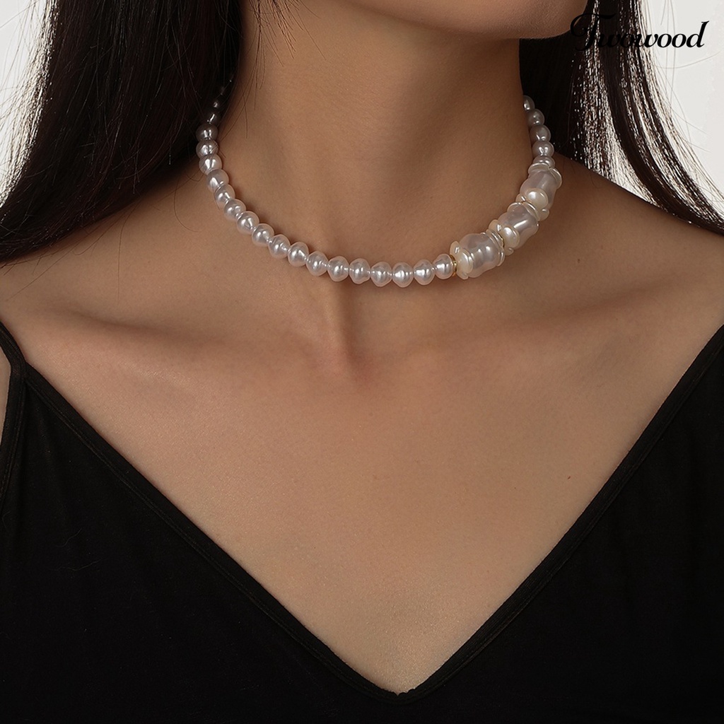 Kalung Choker Wanita Aksen Mutiara Imitasi Untuk Pernikahan