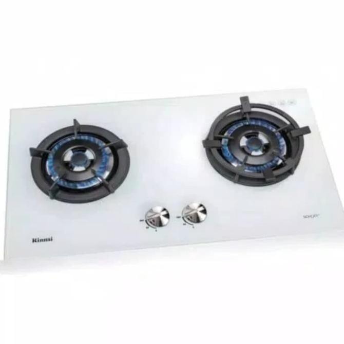 Promo Harga Murah   Kompor Tanam Rinnai RB 2 GH C 0W / Kompor rinnai 2 tungku kaca putih