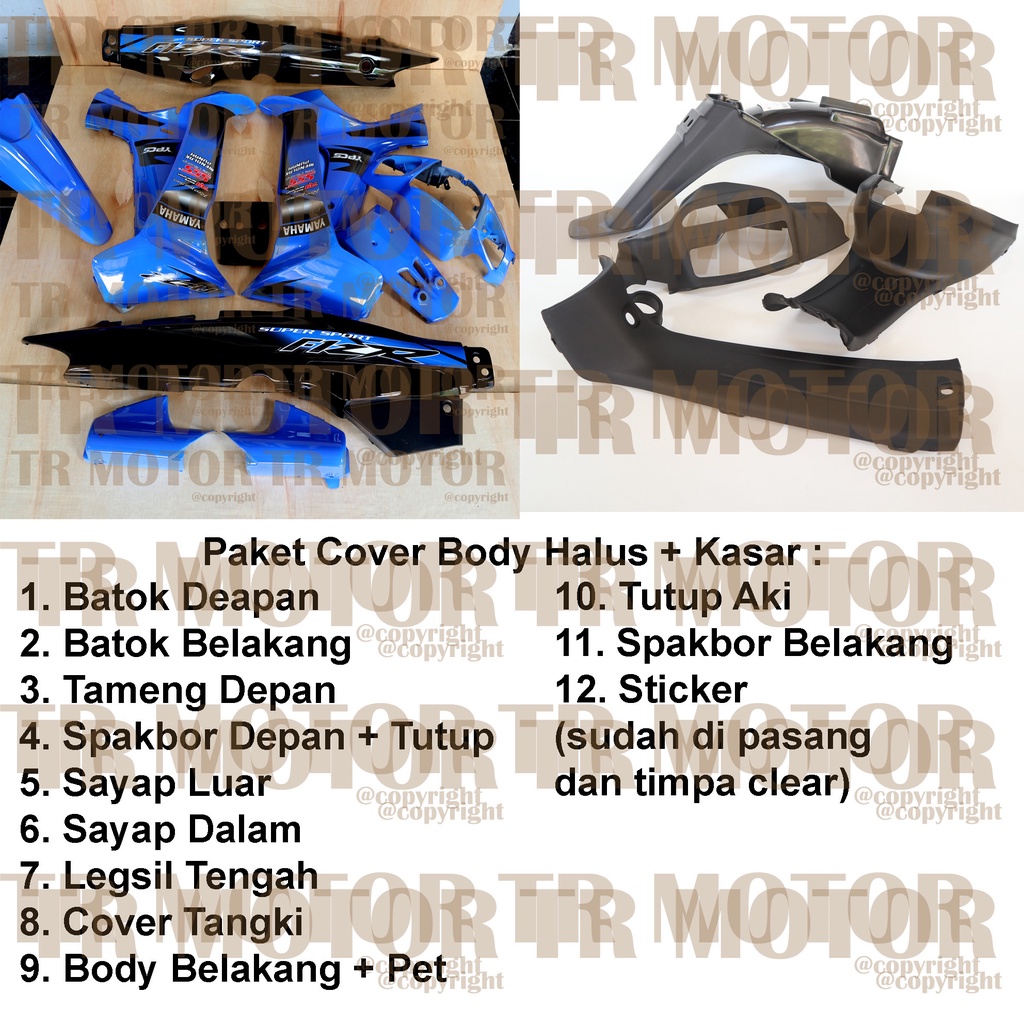 Cover Body Fizr F1zr Super Sport Biru Hitam Full Set Halus Cover Bodi Yamaha Fiz r