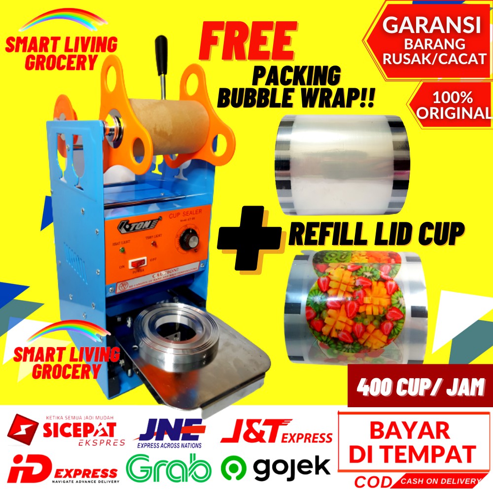 SEALING MACHIME CUP SEALER ETON D8/ ETON D 8 Alat Press Cup Sealer Kemasan Plastik Lid Cup 12 -16 Oz