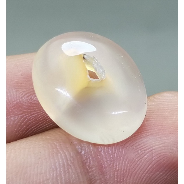 Batu Permata Asli Combong Putih kristal Tembus bagus