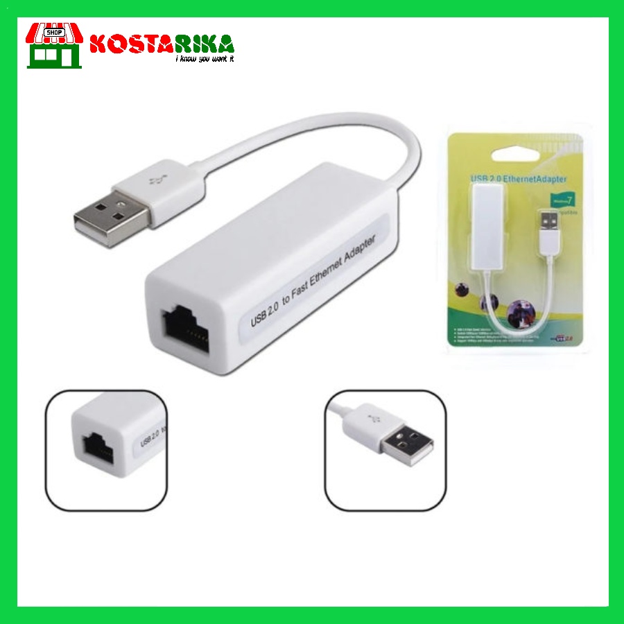 Converter Usb 2.0 to lan ethernet cable 100Mbps Konektor Usb To Internet rj45 Adapter