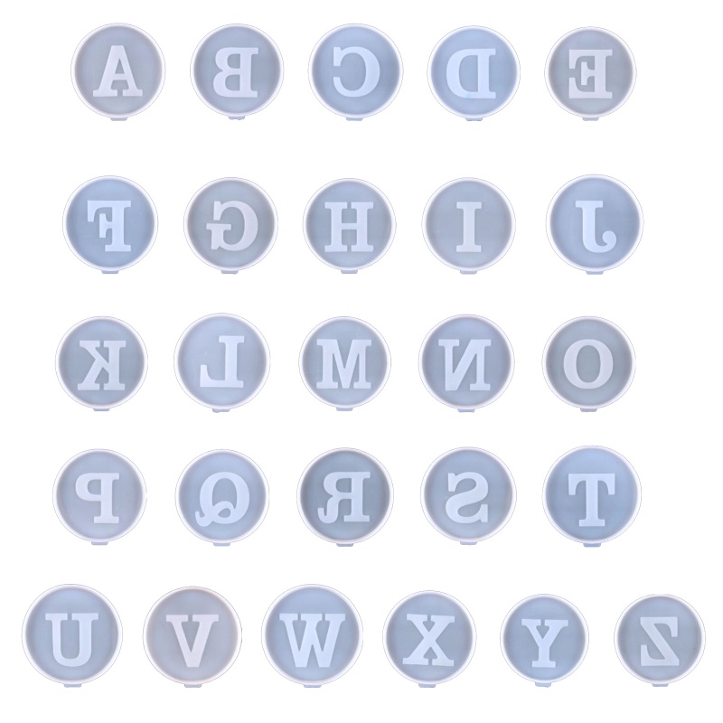 SIY  26 Letters Coaster UV Crystal Epoxy Mold Cup Mat Mug Pad Resin Silicone Mould