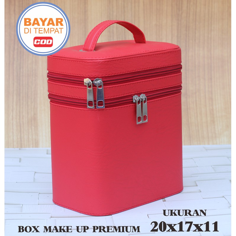 Box Make Up / Kotak Make Up Beauty Case / Tempat Make Up Premium - Merah