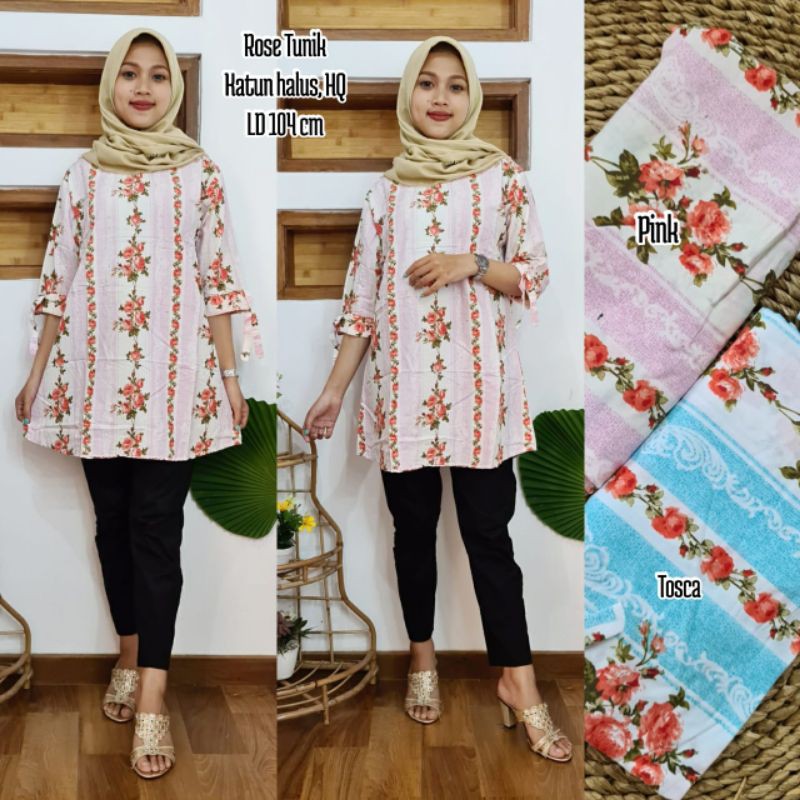 Tunik katun lengan serut @37K min 7pcs